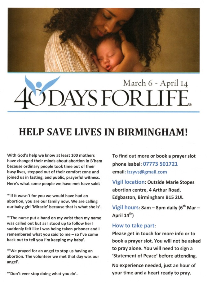 40 Days For Life Leaflet
