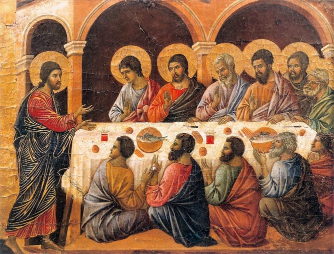 The risen Jesus appears to the apostles - Duccio