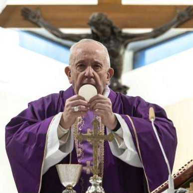 Pope Francis celebrating Holy Mass