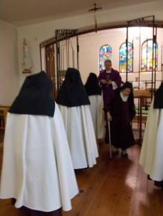 The Sisters receiving ashes on Ash Wednesday 