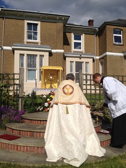 Adoration of the Blessed Sacrament in the garden
