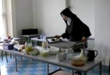 Preparing for supper in the refectory