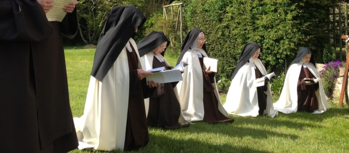 Corpus Christi Benediction in garden after procession