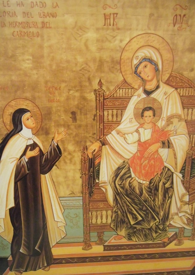 Icon of Our Blessed Lady, the Child Jesus and St Teresa of Jesus